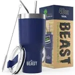 Beast 40 oz Tumbler Stainless Steel Vacuum Insulated Coffee Ice Cup Double Wall Travel Flask (Royal Blue)