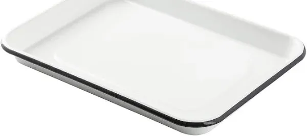 Tablecraft 10347 White Enamel 1/4 Size Sheet Pan