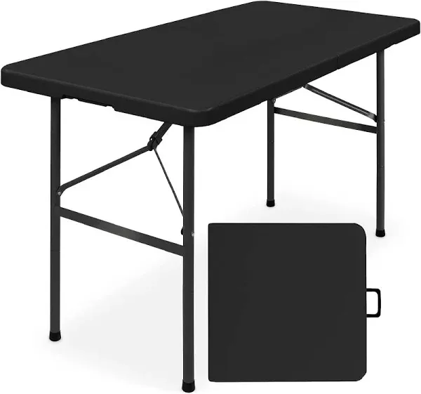 4Ft Plastic Folding Table, Indoor Outdoor Heavy Duty Portab