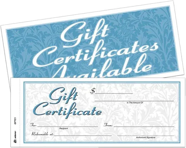 Adams Gift Certificates