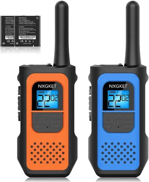 NXGKET Walkie Talkies Long Rnage for Adults NOAA Wether Alert, Rechargeable Walkie Talkie 2 Way Radios 22 Channels Vox Scan with Li-Ion Battery