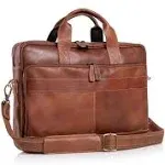 Leather Briefcase 18 Inch Laptop Messenger Bags for Men and Women Best Office Br