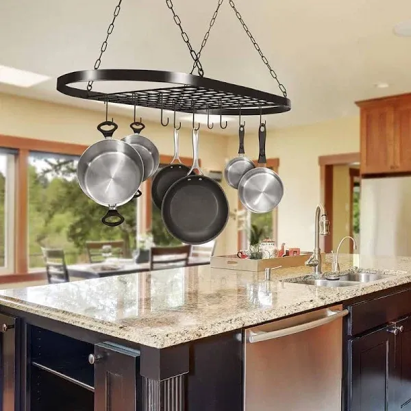 Pot Pan Ceiling Rack with Hooks