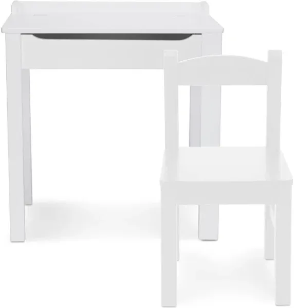 Melissa & Doug Wooden Lift-Top Desk & Chair - Gray , Grey