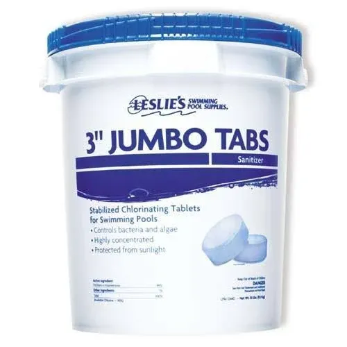 Leslie's 3 inch Jumbo Chlorine Tabs - 20lb Bucket