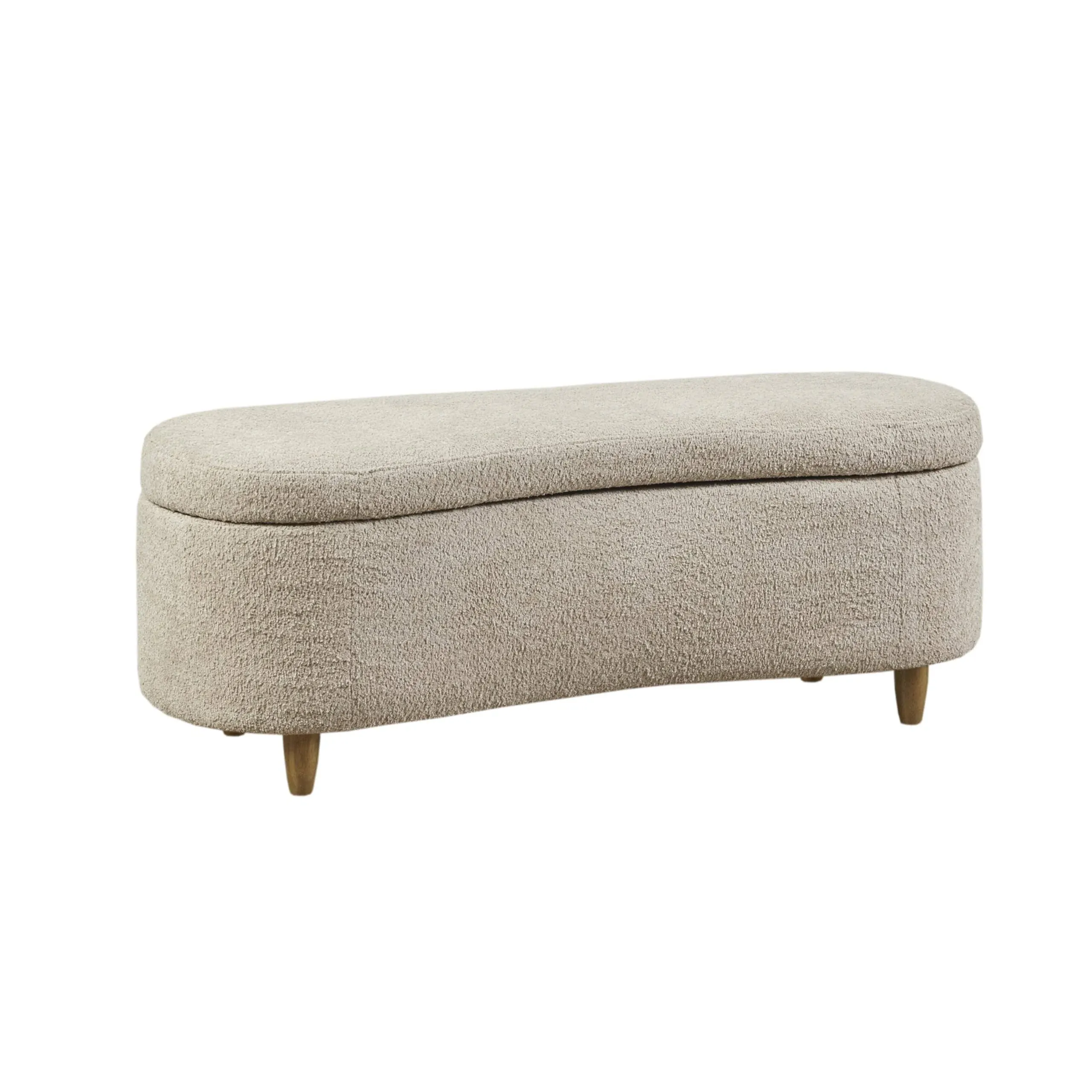 INK+IVY - Bailey Boucle Flip Top Storage Bench - Taupe