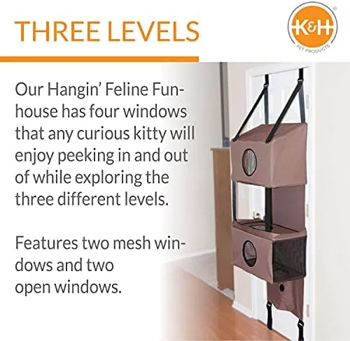 Hangin&#039; Feline Funhouse Cat Furniture Tan Small 70 X 22 X 12 Inches