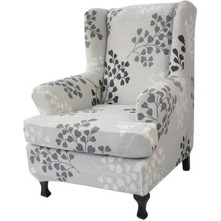 Wing Chair Slipcovers 2 Pieces Stretch Spandex Wingback Chair Covers Sofa Slipco