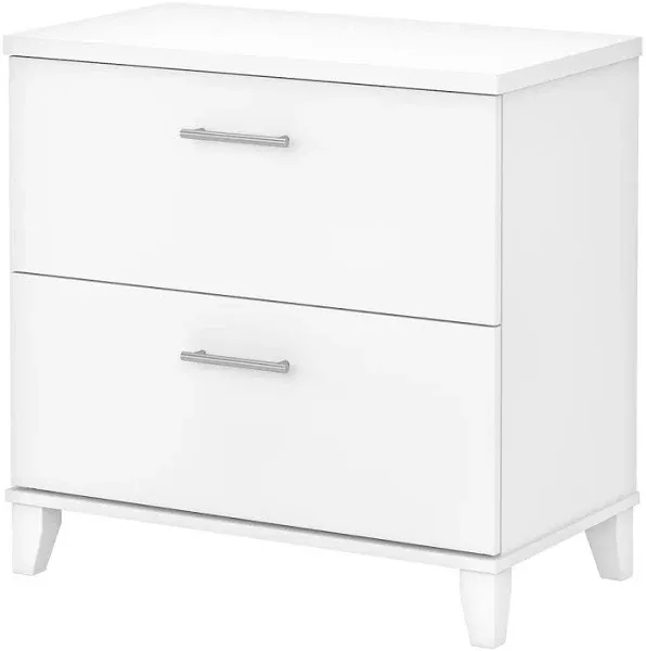 Bush Furniture Somerset 2-Drawer Lateral File Cabinet Letter/Legal White 30&#034;