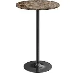 Furmax Bistro Pub Table 2 Pack round Bar Height Cocktail Table Metal Base MDF To