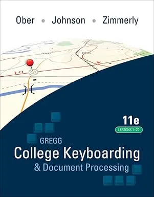 Gregg College Keyboarding & Document Processing (GDP); Lessons 1-20 text