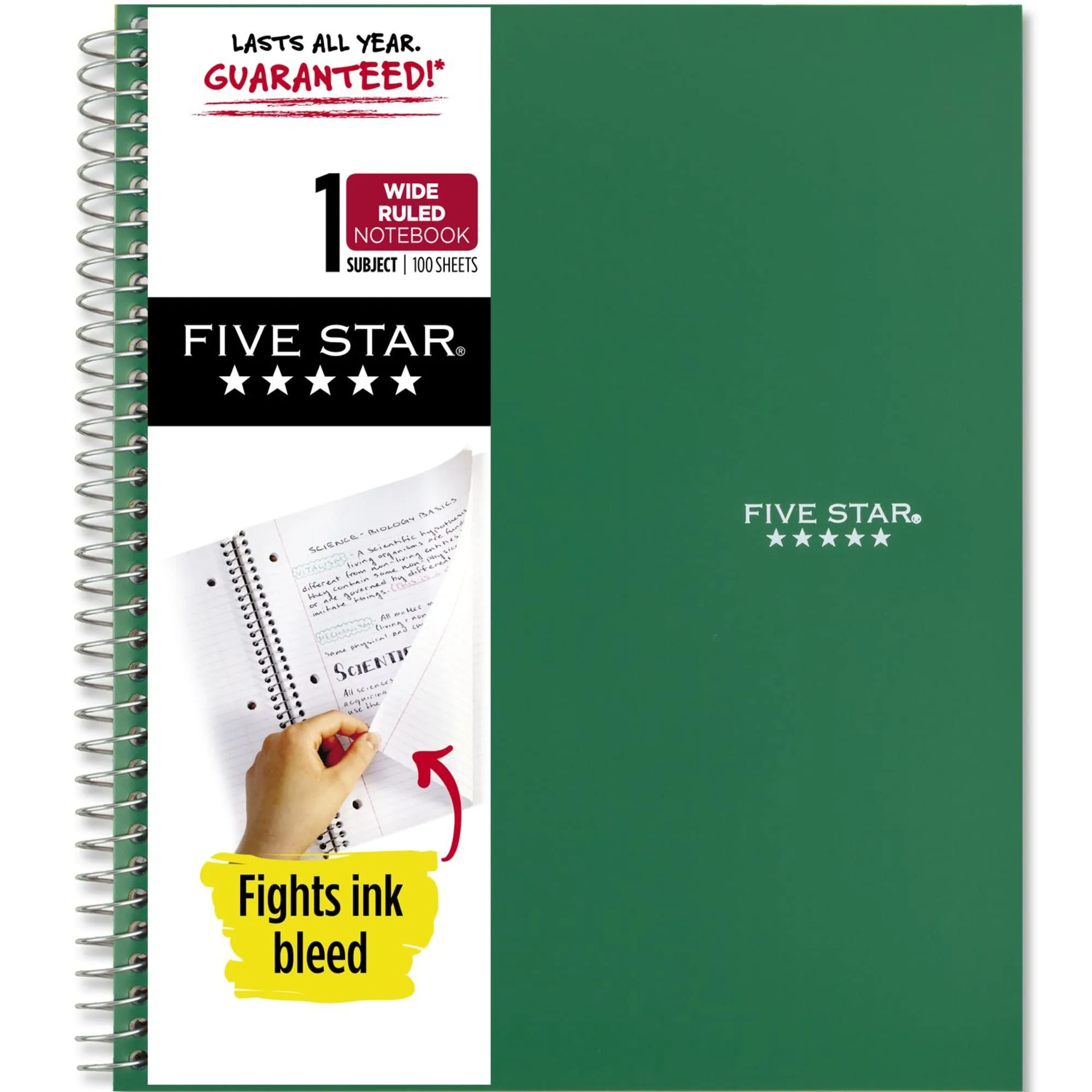 Spiral Notebook, 1 Subject, Wide Ruled Paper, 100 Sheets, 10-1/2 x 8 inches, ...