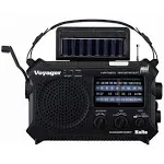 Kaito KA500IP-BLK Voyager Solar/Dynamo Am/fm/sw NOAA Weather Radio with Alert and Cell Phone Charger, Black