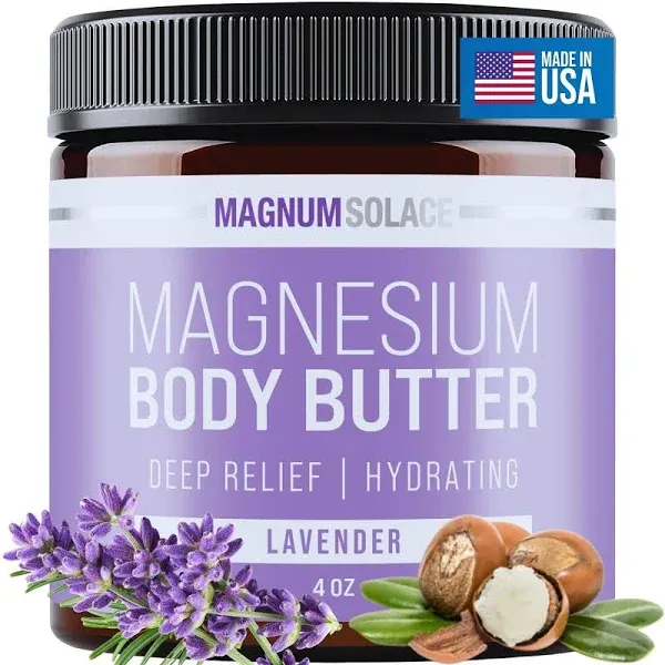 Magnesium Body Butter for Women & Men - Lightly Scented with Lavender