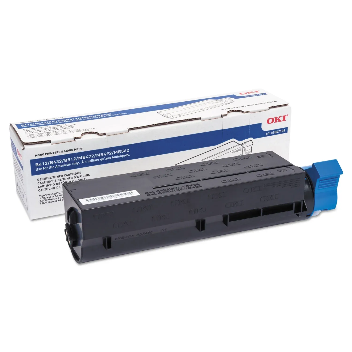 OKI 45807105 Black High Yield Toner Cartridge OKI B412dn