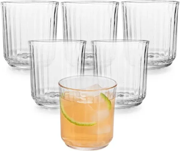 Libbey Paneled Double Old Fashioned Rocks Glasses Set of 6