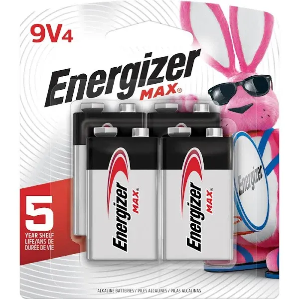 Energizer Max 9 Volt Alkaline Batteries 9V