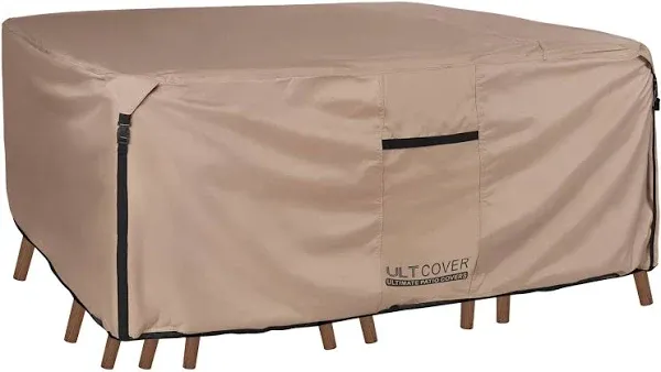 ULTCOVER 600D Tough Canvas Heavy Duty Patio Table and Chairs Cover