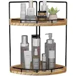 Dorhors 2-Tier Corner Bathroom Counter Organizer,Vanity Organizer,Counter Corner Shelf,Bathroom Storage and Organization,Skincare Organizers,Wood