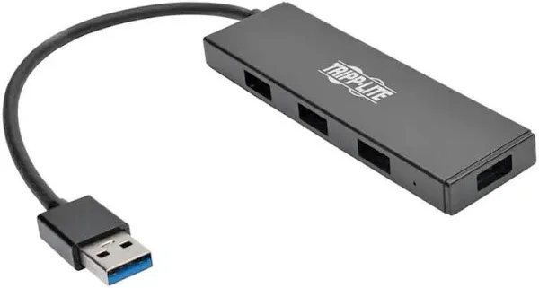 Tripp Lite by Eaton Ultra-Slim Portable USB 3.0 SuperSpeed Hub, 4 Ports, Black