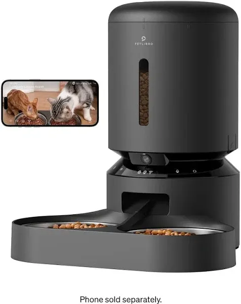 Automatic Cat Feeder with Camera for Two Cats 1080P HD Video with Night Vision