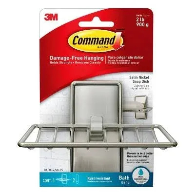 3M Command Bath Satin Nickel Soap Dish