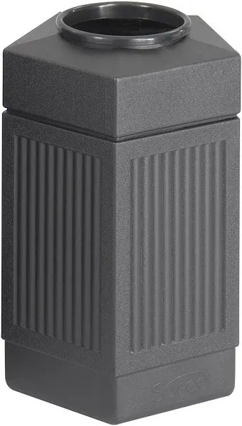 Scranton & Co Black Recessed Panel 38 Gallon Indoor/Outdoor Receptacle