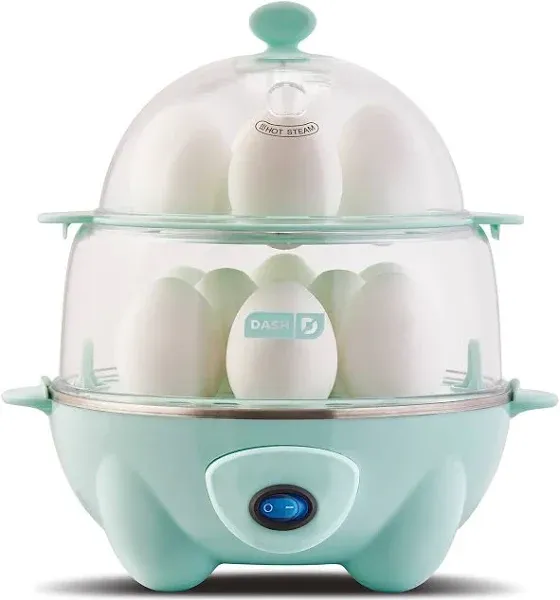 DASH Deluxe Rapid Egg Cooker for Hard Boiled, Poached, Scrambled Eggs, Omelets, 