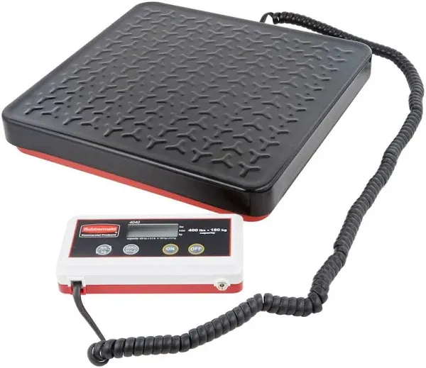 Rubbermaid Commercial Products Digital Receiving Scale, 400-Pound Capacity, Heavy-Duty Non-Skid Shipping and Postal Scale, Food Scale for Kitchen/Restaurant