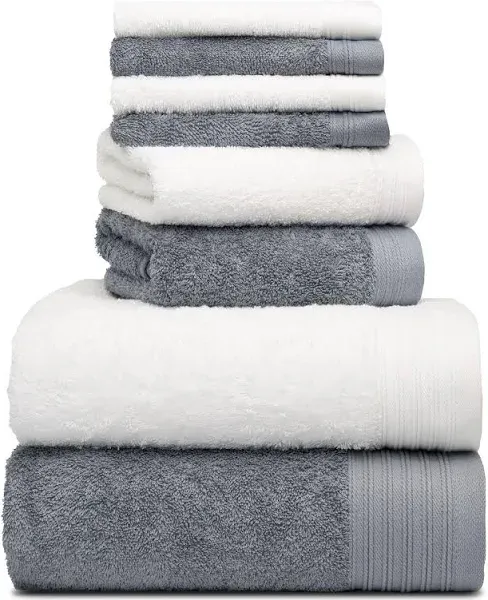 Premium Towel Set of 4 Hand Towels 18" x 30" Color: Dark Grey |100% Cotton|4 Ultra Soft and Highly Absorbent Hand Towels for Bathroom, Gym, Hotel, Spa, Machine Washable