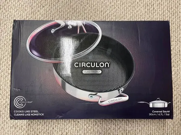 Circulon SteelShield Nonstick 5Qt Covered Saute Pan W/ Helper Handle DAMAGED BOX