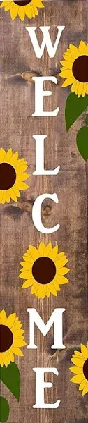 Welcome Sunflower ~ Wooden Porch Sign Vertical Wooden Signs For Kitchen Decor