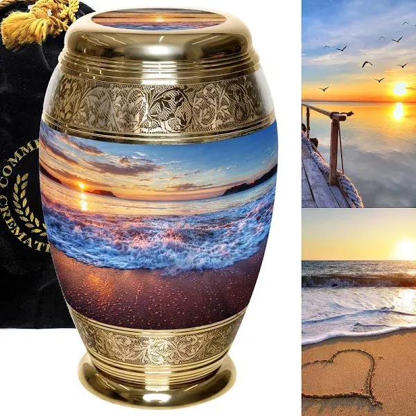 Sunset Cremation Urn for Ashes Adult Male & Female Personalized Cremation Urns for Human Ashes Adult Female Decorative Urns for Ashes - Beautifully Handcrafted Large Urn for Ashes for Women & Men