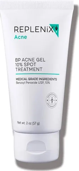 Replenix BP Acne Gel 10% Spot Treatment, Medical-Grade Benzoyl Peroxide Blemish Treatment for Acne-Prone Skin (2 oz)