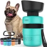 lesotc Pet Foldable Leakproof Dog Water Bottle Blue