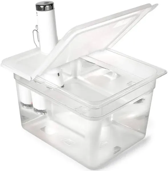 Everie Sous Vide Container 12 Quart with Collapsible Hinged Lid for Chefsteps