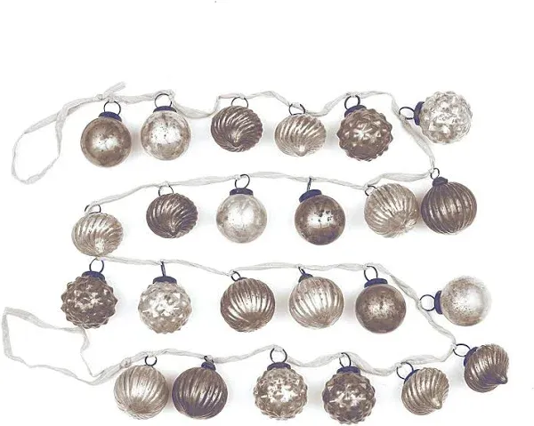 The Holiday Aisle Embossed Mercury Glass Ornament Garland