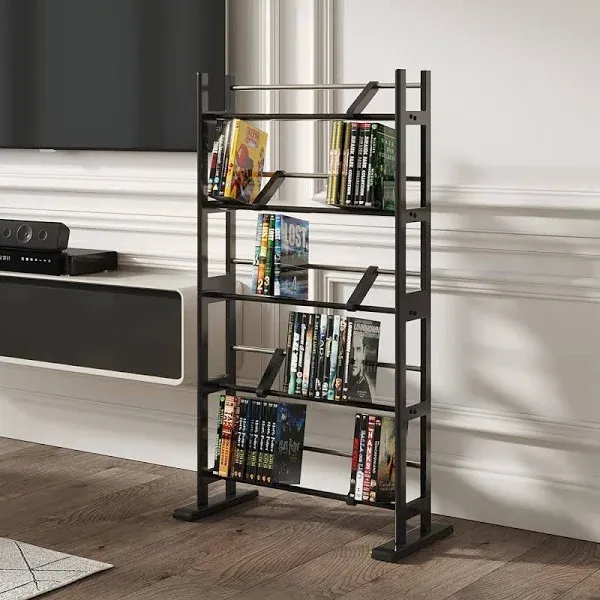 Element Media Storage Rack (UPDATED)- Holds Up to 230 CDs or 150 DVDs, Contem...