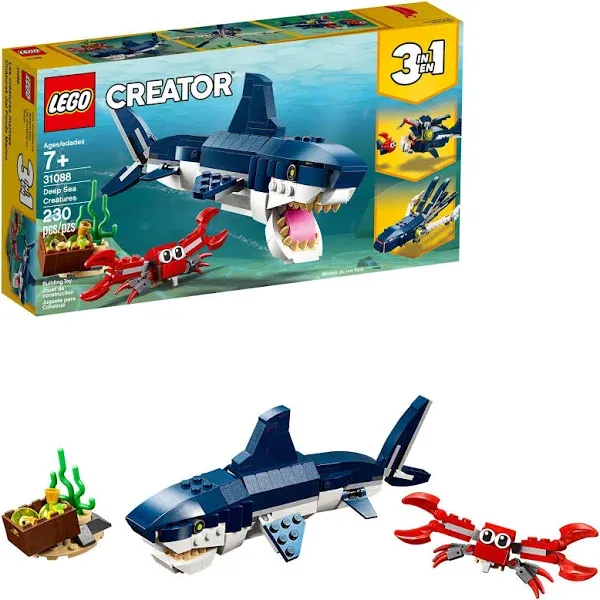 LEGO Creator Deep Sea Creatures 3-in-1 Building Toy Set Kids 31088 (230 Pieces)