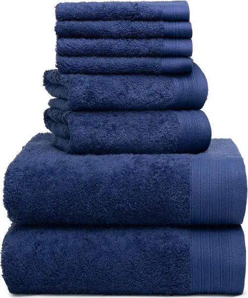 100% Cotton Towels | 2 Bath Towels 30" x 56", 2 Hand Towels 18" x 30" & 4 Washcloths 13" x 13" | Burgundy Hand Towels | 8 Ultra Soft & Highly Absorbent Hand Towels for Bathroom