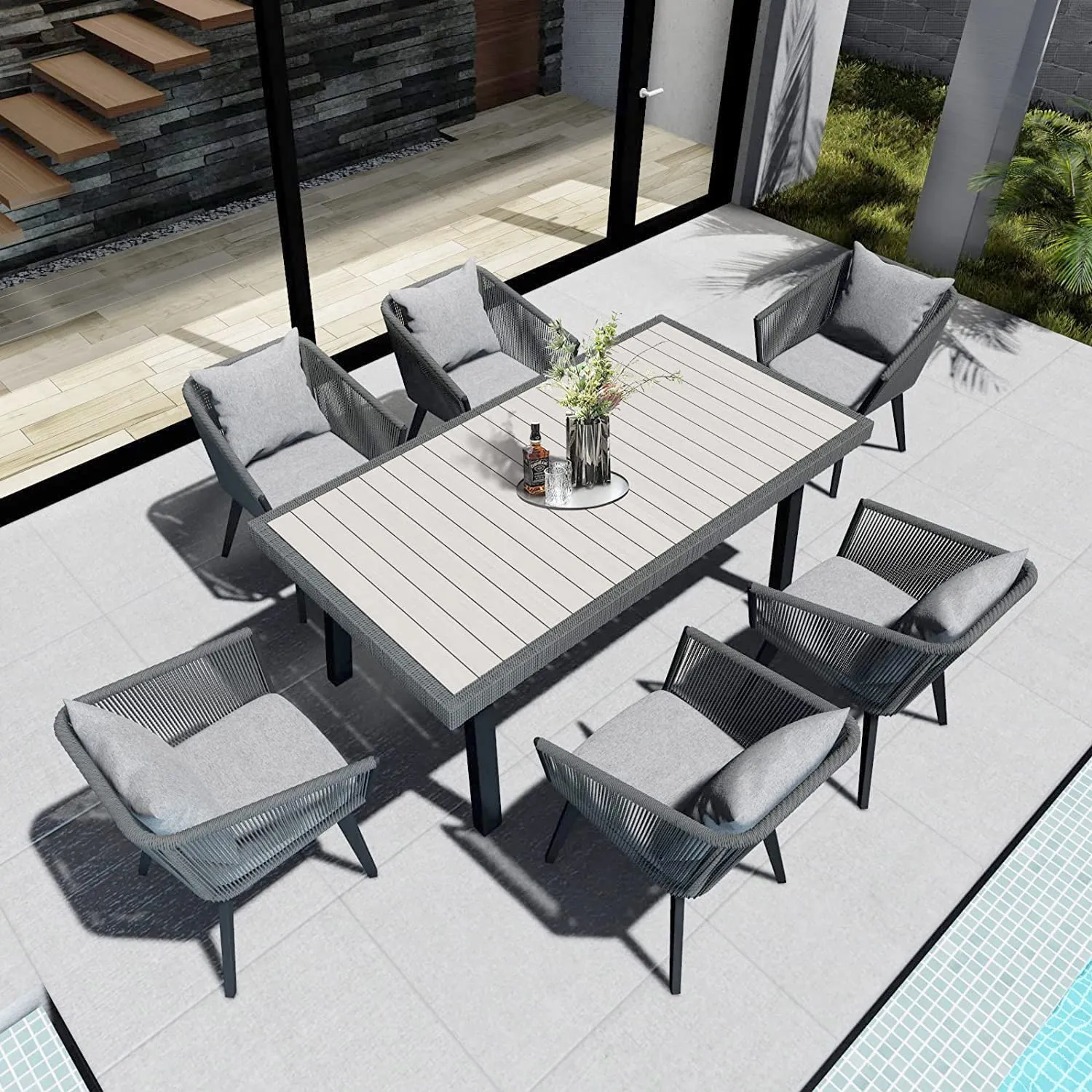 Home Care Wholesale 7 Pieces Patio Dining Set