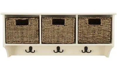 Safavieh Finley Hanging 3 Basket Wall Rack - White