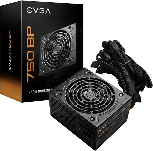 EVGA 750 BP, 80+ BRONZE 750W, 3 Year Warranty, Compact 120mm Size, Power Supply 100-BP-0750-K1