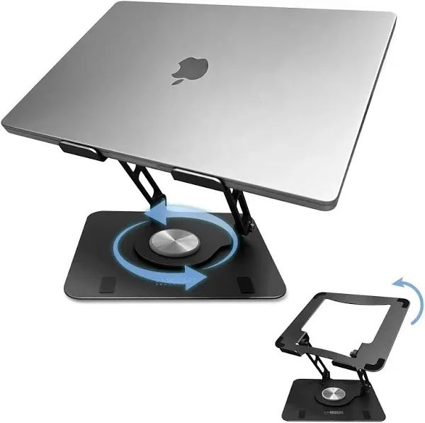 Uncaged Ergonomics Adjustable Swivel Laptop Stand 360° Rotation for Desk White