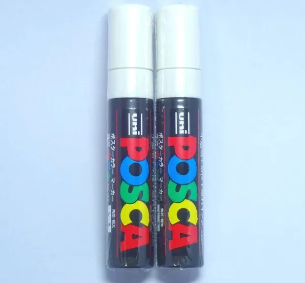 Uni Posca Paint Marker - White, Extra Broad Chisel, 15 mm