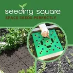 Seeding Square - Seed Spacer Tool for Maximum Harvest, Organized Plants & Less Weeds - Square Foot Garden Includes Color Coded Templates, Magnetic Dibber, Ruler, Spoon & Planting Guide