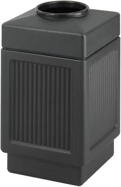 Scranton & Co Black Recessed Panel 38 Gallon Indoor/Outdoor Receptacle