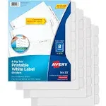 Avery Big Tab Printable White Label Tab Dividers