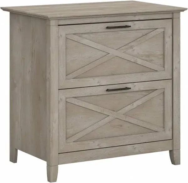 Bush Furniture Key West Lateral File Cabinet, Modern Farmhouse 2 Pure White Oak