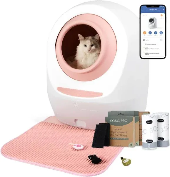 Casa Leo Leo's Loo Too Starter Bundle Smart Self-Cleaning Cat Litter Box